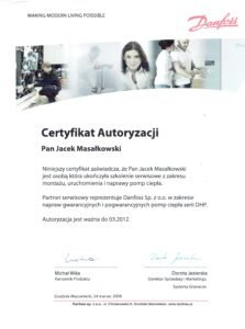 Certyfikat Danfoss