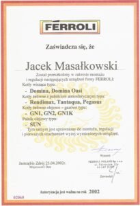 certyfikat Ferolli