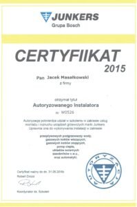 certyfikat junkers 2015