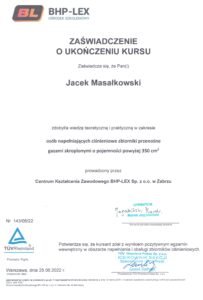 Kurs Napełnianie zbiorników ciśnieniowych