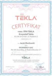 certyfikat Tekla stałopalne
