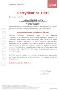 Certyfikat Termet